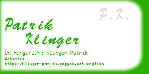 patrik klinger business card